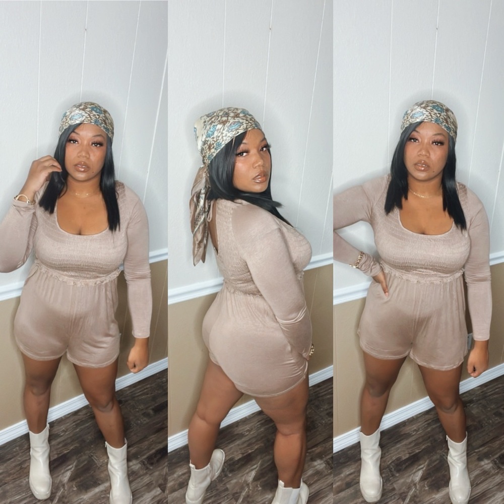 Taupe Lazy Romper